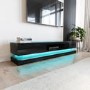 Large Black Gloss TV Stand with LED Lights - TV's up to 70" - Evoque