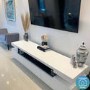 Large White Gloss TV Stand with Storage - TV's up to 85" - Harlow