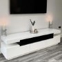 Large White Gloss TV Stand with Storage - TV's up to 85" - Harlow