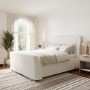 Cream Fabric Double Side-Lift Ottoman Bed - Amelia