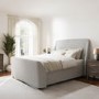 Grey Fabric King Size Side-Lift Ottoman Bed - Amelia