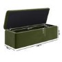 Olive Green Velvet King Size Ottoman Bed with Legs - Pippa