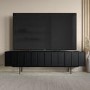 Large Black Oak TV Stand with Storage - TV's up to 70" - Helmer