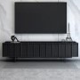 Large Black Oak TV Stand with Storage - TV's up to 70" - Helmer