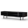 Large Black Oak TV Stand with Storage - TV's up to 77" - Jarel