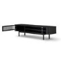 Large Black Oak TV Stand with Storage - TV's up to 77" - Jarel