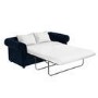 Navy Velvet Chesterfield Pull Out Sofa Bed - Seats 3 - Bronte