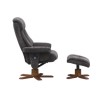 Exmouth Swivel Massage Recliner &amp; Footstool in Charcoal Velour
