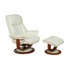 Global Furniture Alliance  Hereford Leather Swivel Recliner &amp; Footstool in Cream 