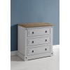 Seconique Corona 3 Drawer Chest in Grey/Distressed Waxed Pine