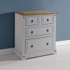 Seconique Corona 2+2 Drawer Chest in Grey/Distressed Waxed Pine