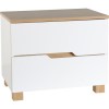 Seconique Portsmouth 2 Drawer Bedside in White  and Oak
