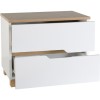 Seconique Portsmouth 2 Drawer Bedside in White  and Oak