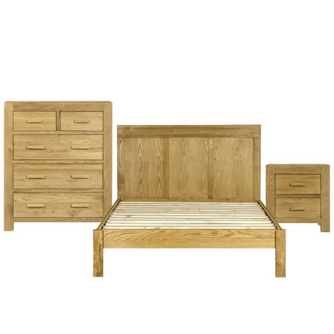 Atlantic Kingsize Bed Bedroom Set in Solid Light Oak