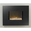Adam Nexus Electric Wall Mounted Fire in Black Glass with Pebble Bed