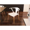 Matte White Designer Chair With Wooden Legs in Beech