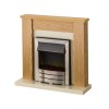 Adam Modern Oak Fireplace Mantel with Colorado Electric Fire in Chrome - Solus