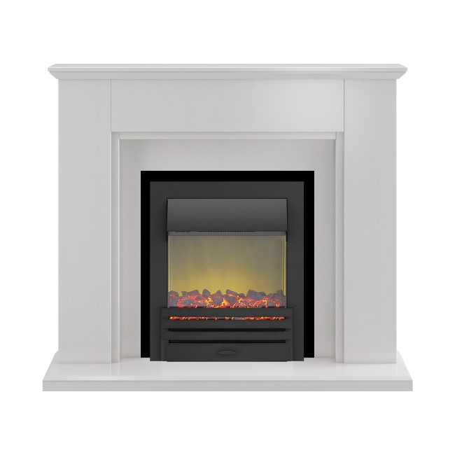 Adam Greenwhich Stone Effect with Eclipse Electric Fire in black