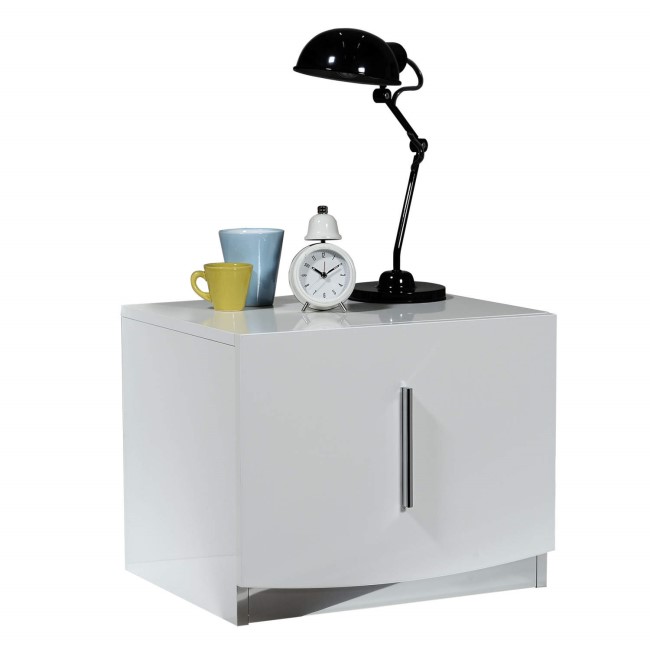 Sciae Calypso 36 Bedside Table in High Gloss White