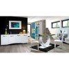 Sciae Smooth 36 Glass Top Dining Table in High Gloss White