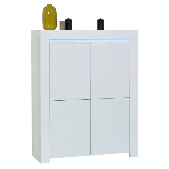 Sciae Galaxy Storage Unit in White High Gloss with RGB Lighting