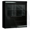Sciae Ovio Black High Gloss 2 Door Glazed Display Cabinet