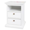 GRADE A1 - Paris 2 Drawer Tall Bedside Table in White