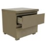 GRADE A2 - LPD Puro High Gloss Bedside Table in Stone