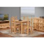 GRADE A2 - Corona Solid Pine Square Dining Set with 4 Chairs