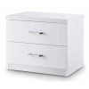 GRADE A1 - LPD Novello White High Gloss Bedside Cabinet