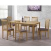 New Haven Large Dining Set with 6 Slatted Chairs in Brown