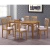 New Haven Large Dining Set with 6 Slatted Chairs in Cream