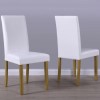 New Haven Large Dining Set with 6 Chairs in White Faux Leather