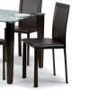 Julian Bowen Quattro Brown Faux Leather Glass Top Dining Set with 4 Chairs