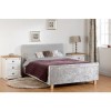 Seconique Shelby Double Bed in Crushed Velvet Grey