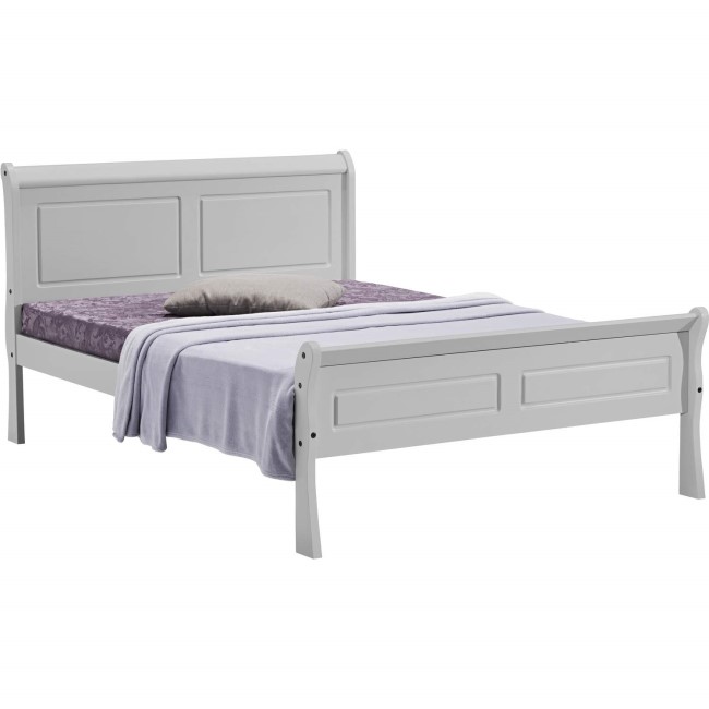 Seconique Georgia 4'6 Inch  Sleigh Bed in Grey