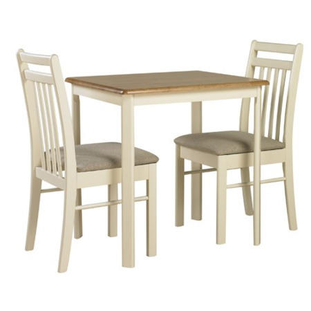 GRADE A2 - Origin Red Ascot Dining Table and 2 Chairs In Oak and Ivory 