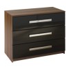 GRADE A3 - Las Vegas High Gloss 3 Drawer Black Wide Chest of Drawers