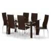 Julian Bowen Boston Dining Set with 6 Chairs in Brown