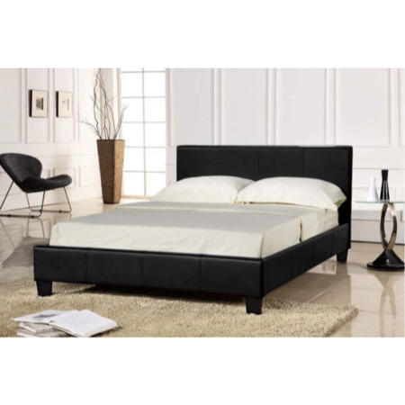 GRADE A1 - Seconique Prado Upholstered Double Bed in Black