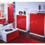 GRADE A3 - Hatherley High Gloss 4 Piece White and Red Bedroom Storage Set - 