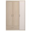 GRADE A2 - Parisot Charly 3 Door 1 Drawer Wardrobe in Modern Ash and White