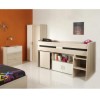 Parisot Meubles Parisot Charles Midsleeper Bed in Modern Ash and White