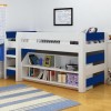 GRADE A1 -  Seconique Lollipop Boys Mid Sleeper Bed in White and Blue - As New