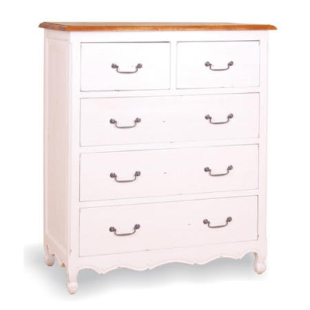 GRADE A2 - French Painted 3+2 Drawer Chest in Pale Mint