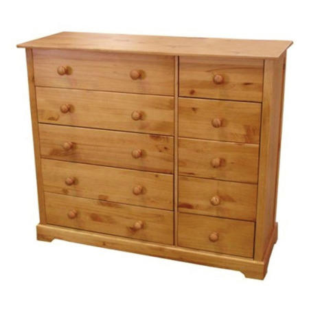 GRADE A3 - Heavy cosmetic damage - LPD Baltic Pine 5+5 Drawer Chest