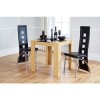 GRADE A1 - Mountrose Hudson Oak Dining Table + 2 Chairs In Black 