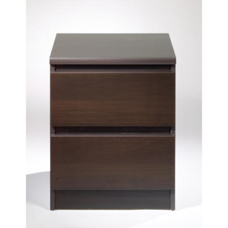 GRADE A1 - Billi Mia 2 Drawer Bedside Table In Coffee - As New