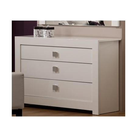 GRADE A2 - World Furniture Bari High Gloss White 3 Drawer Chest
