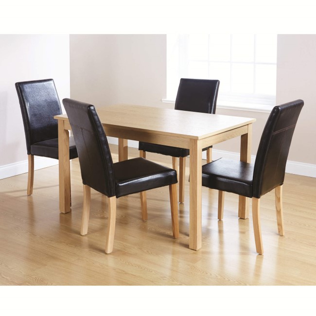 Mountrose Lisbon Dining Table and 4 Chairs In Oak 